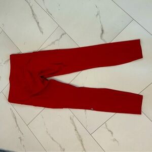 Lulu lemon red align leggings with pockets, high waisted, worn once, like new